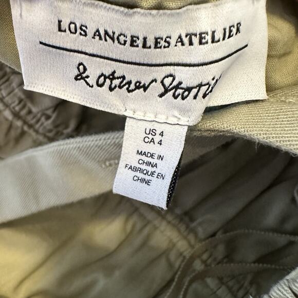 & OTHER STORIES Women 4US Pleated Detail Jumpsuit Adjustable Ruched Bodice Green - Picture 8 of 12